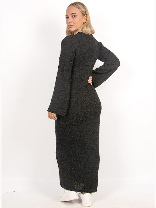 Bouclé Black Dress