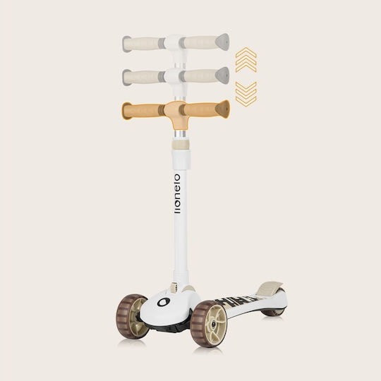 Lionelo Kids Scooter Foldable Franky 3-Wheel with Seat for 12 Months Beige