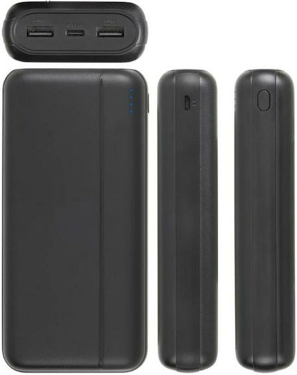 Rivacase VA2071 Външна Батерия 20000mAh с 2 USB-A Изходни Порта и USB-C Изходен Порт Power Delivery Черна