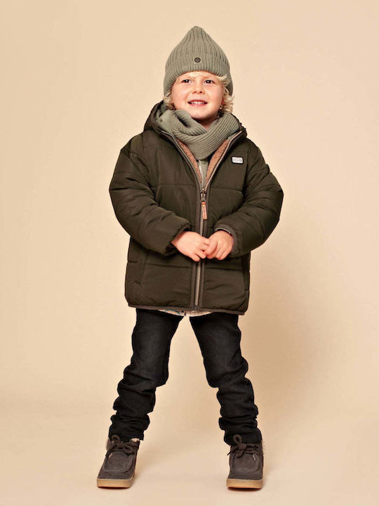 Kinder Steppjacke mit Futter & Kapuze Green