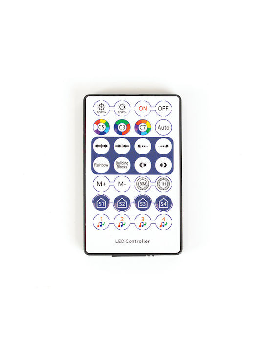 Σειρα 100 Smart Mini Led Usb Διαχειριση Προγραμματος Εφαρμογη Τηλεχειριστηριο Διαφανο Καλωδιο Πλακε Rgb Led Ανα 10cm Προεκταση Παροχης 2m Ip20