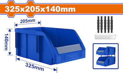 Wadfow Plastic Tool Bin Organiser W32.5xD20.5xH14cm