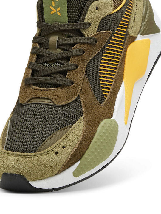 Heritage Herren Chunky Sneakers Dark Olive-sun Stream