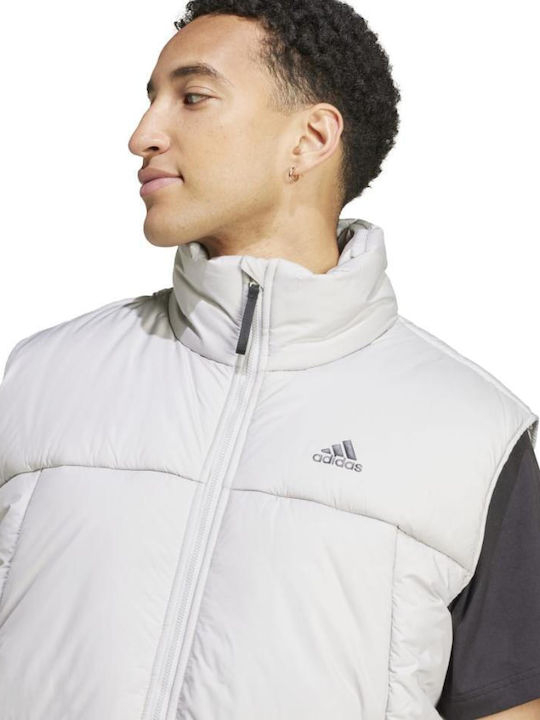 Adidas 3-stripes Puffy Ärmellos Herren Jacke Lässig Light Grey