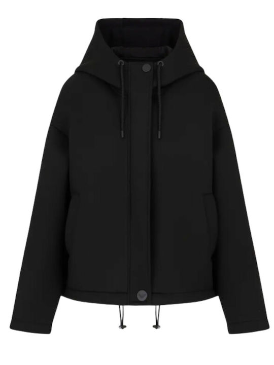 Emporio Armani Women's Short Lifestyle Jacket for Winter Black