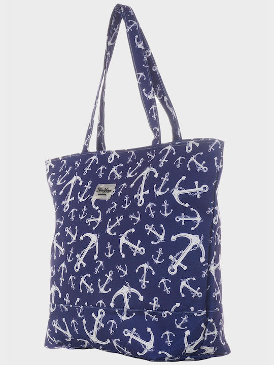 G Secret Strandtasche mit Muster Verankerung Blau