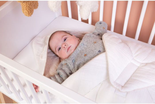 Childhome Pătură Pepinieră Swaddling pături 100% bumbac Albă Teddy 75x75cm