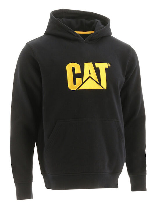 CAT Sweatshirt Fleece mit Kapuze Schwarz