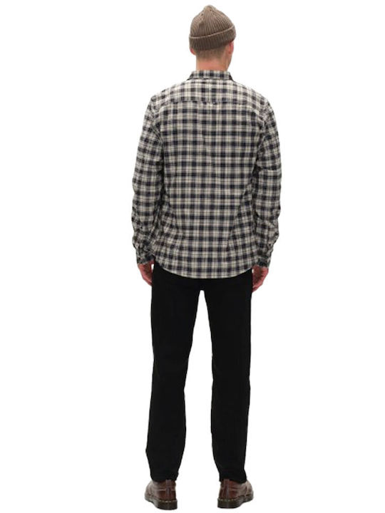 Gabba Men's Shirt Long Sleeve Cotton Checked Black Check