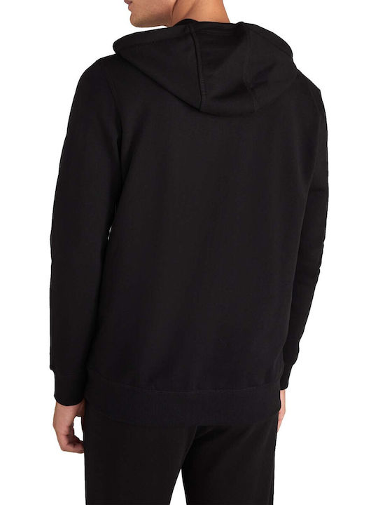 Joop! Men's Sweatshirt Jacket with Hood and Pockets black