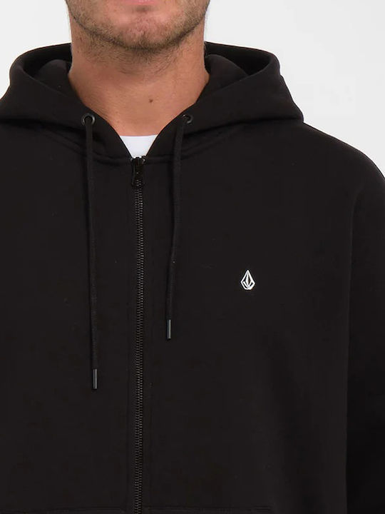 Volcom Men's Sweatshirt Jacket with Hood BLACK