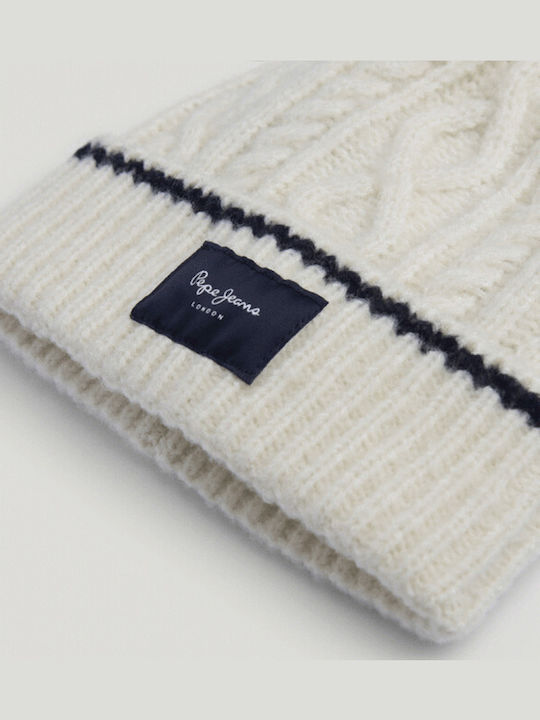 Beanie Γυναικείος Σκούφος Πλεκτός σε Λευκό χρώμα