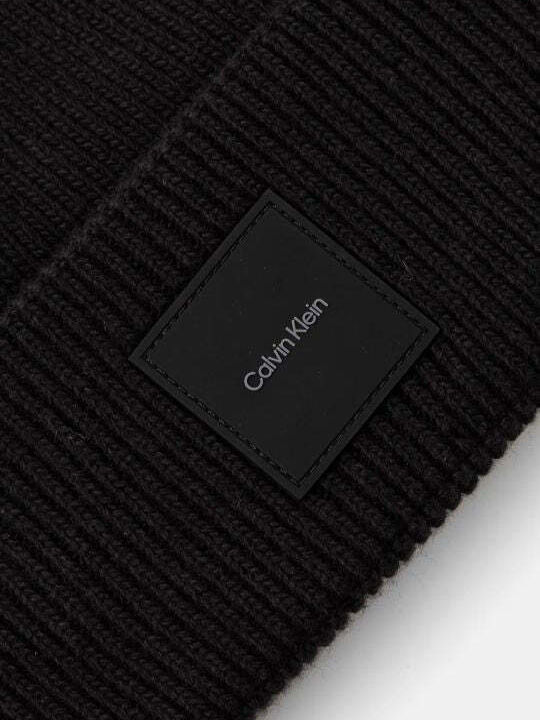 Calvin Klein Beanie Ανδρικός Σκούφος με Rib Πλέξη σε Μαύρο χρώμα