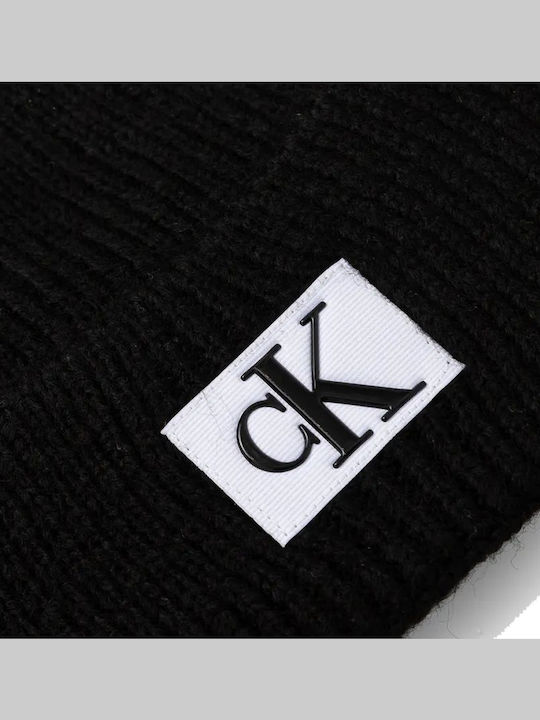 Beanie Unisex Σκούφος Πλεκτός σε Μαύρο χρώμα