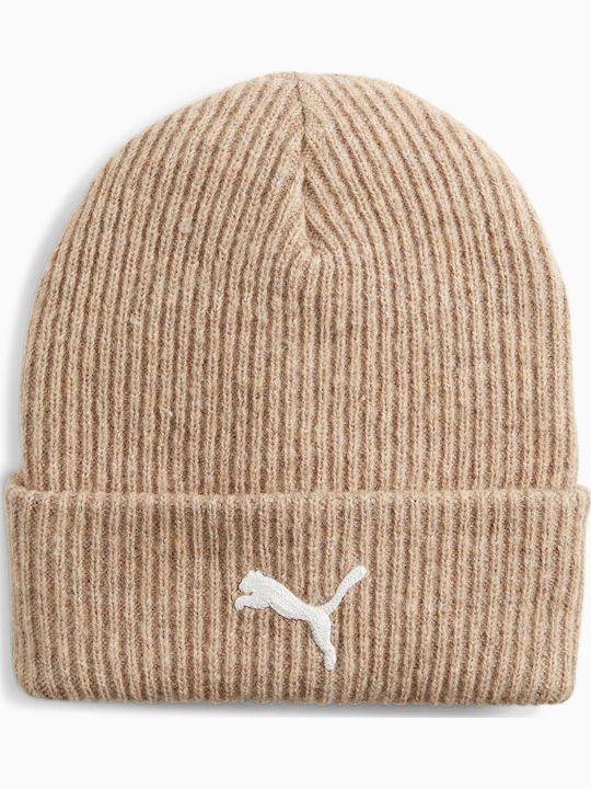 Classics Beanie Unisex Σκούφος Πλεκτός σε Μπεζ χρώμα
