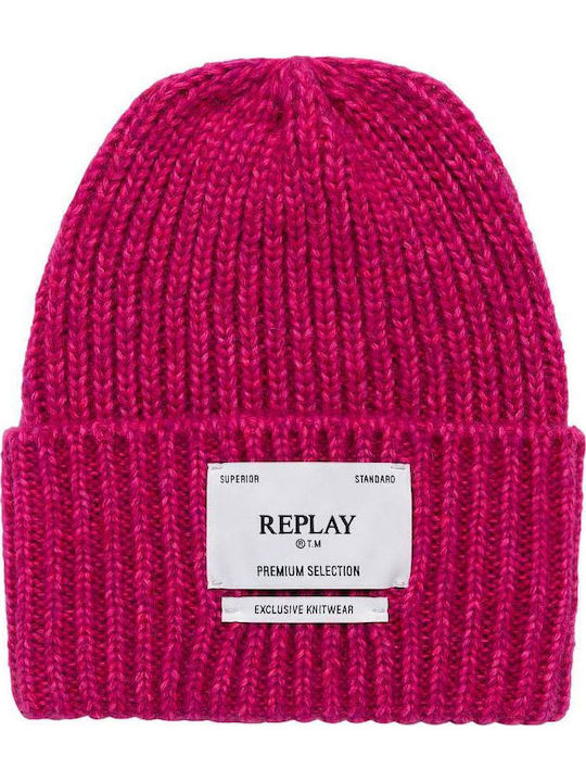 Beanie Γυναικείος Σκούφος Πλεκτός σε Φούξια χρώμα