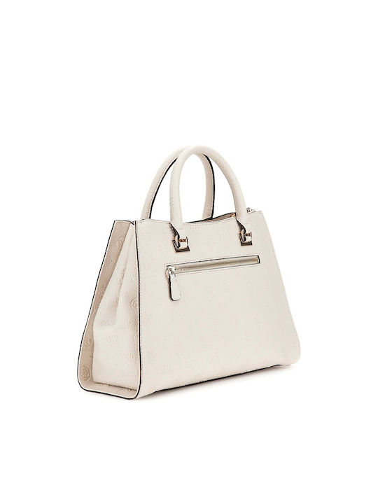 Guess Society Satchel Women's Bag Hand Beige