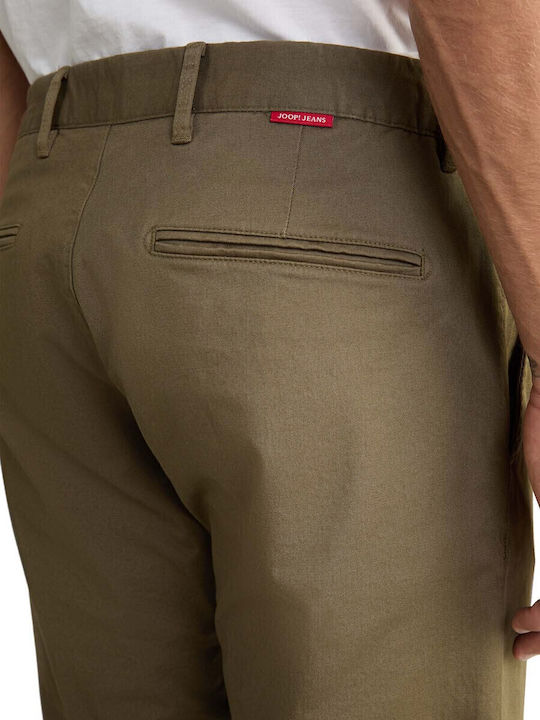 Men's Chino Trousers with Straight Leg Style Olive
