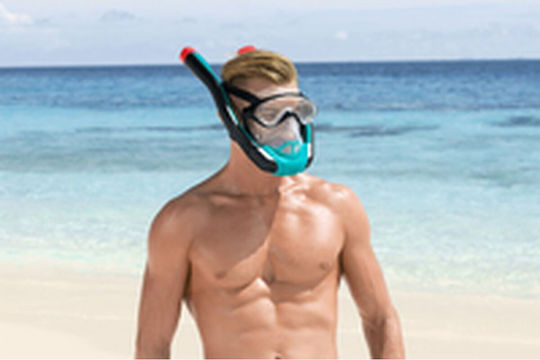 Children's Diving Goggles with Snorkel Bestway L XL Blue 1 Unit