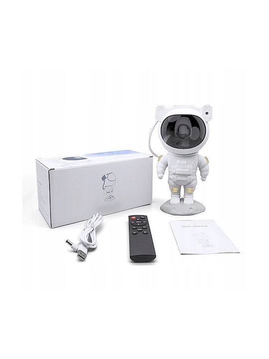 Led Παιδικό Φωτιστικό Projector με Προβολή Αστεριών Λευκό
