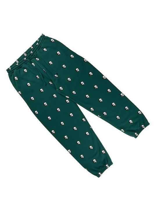 Santa Cruz Men's Fleece Sweatpants with Rubber green