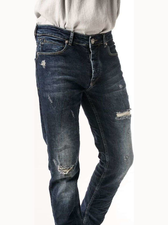 Ανδρικό Παντελόνι Τζιν με Slim Εφαρμογή Blue