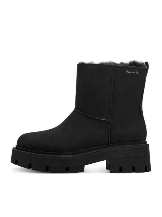 Stiefeletten Damen mit Pelz Schwarz