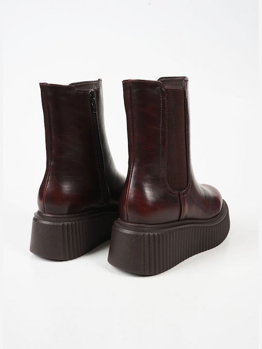 Piazza Shoes Ghete dama Platforma Burgundy