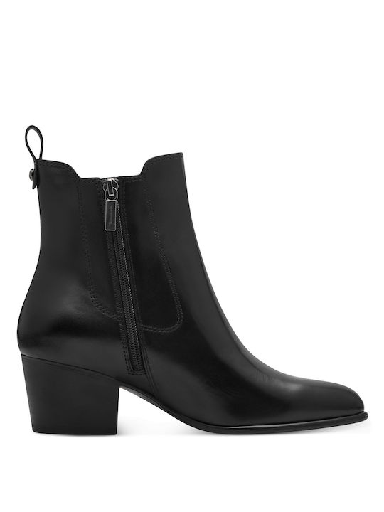 Tamaris Leather Women's Chelsea Boots with Medium Heel Black