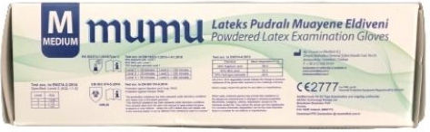 Mănuși Latex Pulbere în Transparent Culoare 100buc