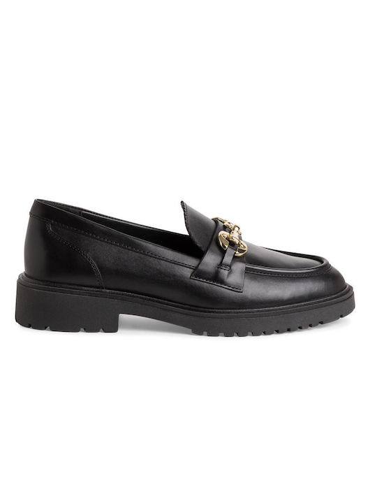 Marco Tozzi Leather Women's Moccasins in Black Color