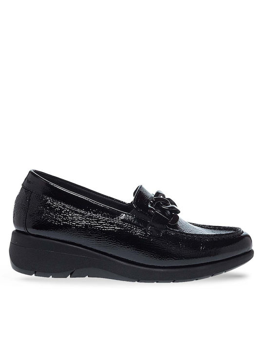 Parex Leather Women's Moccasins in Black Color