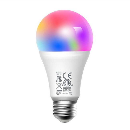 Meross Smart Λάμπα LED 9W για Ντουί E27 και Σχήμα A19 RGB 810lm Dimmable