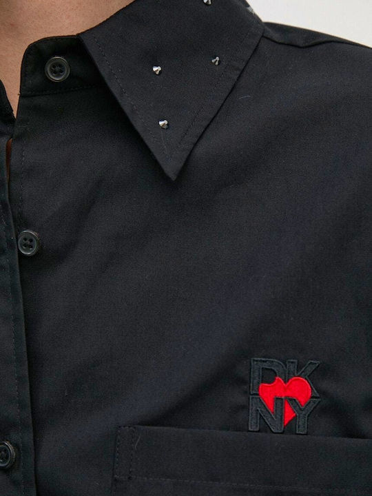 Langärmelig Damen Hemd Black