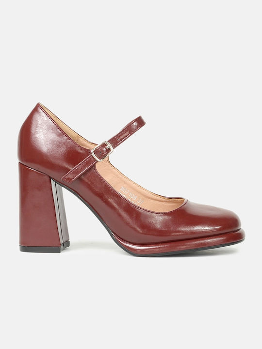 InShoes Burgundy Heels with Strap