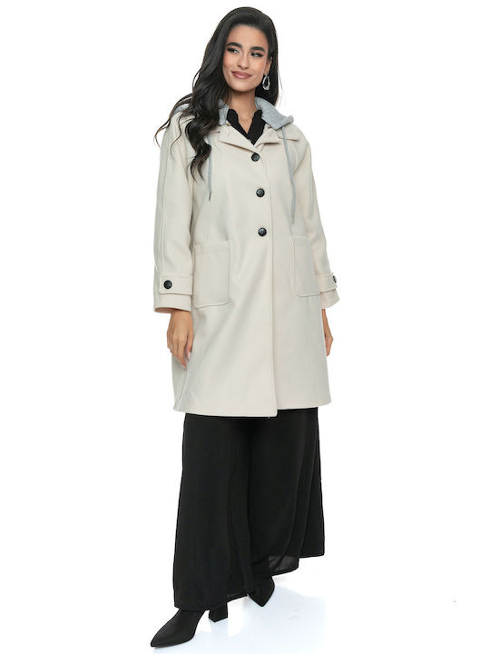 RichgirlBoudoir Women's Coat with Hood White