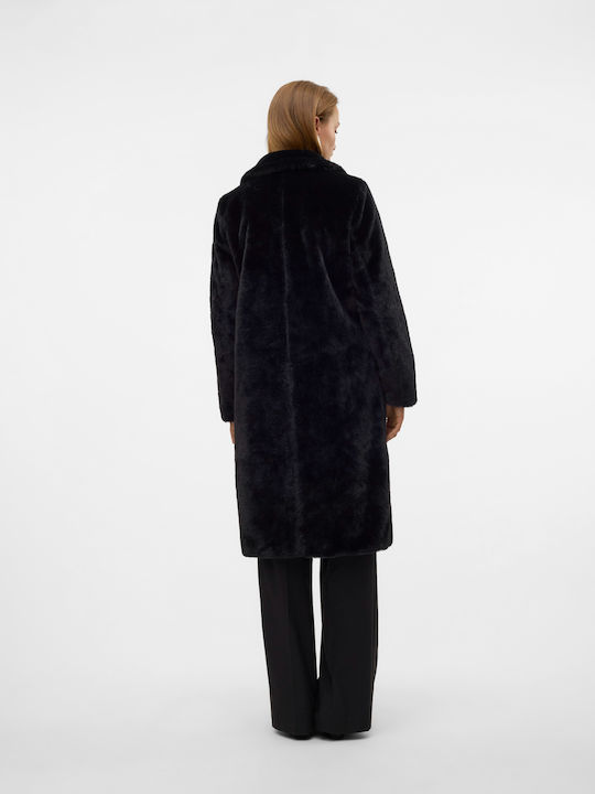 Vero Moda Women's Coat with Fur Black