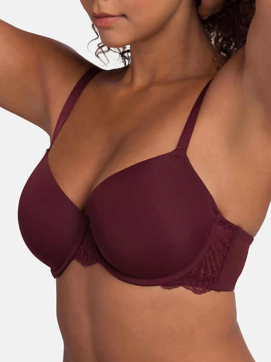 Bra with Light Padding Underwire Red/Beige