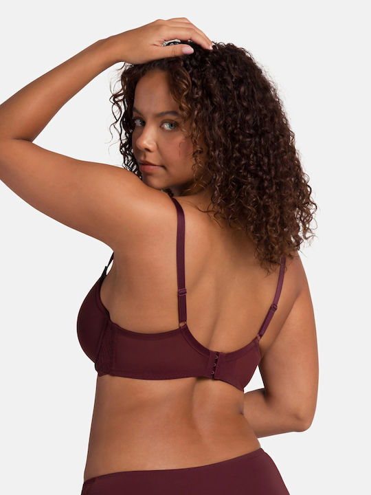 Bra with Light Padding Underwire Red/Beige