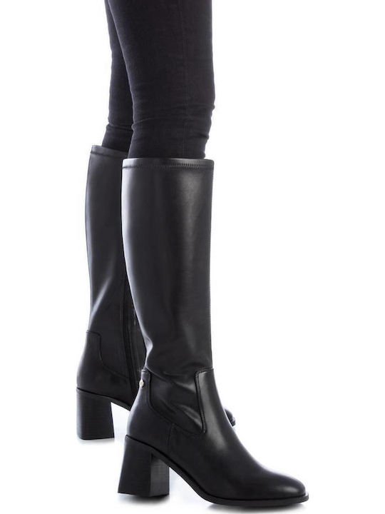 Damenstiefel mit mittlerem Absatz Schwarz