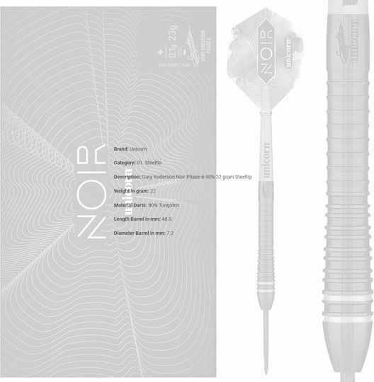 Gary Anderson Noir Phase 6 90% 22 Gram Steeltip