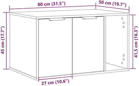 vidaXL Katzentoilette Geschlossen Braun L80 x B50 x H45cm