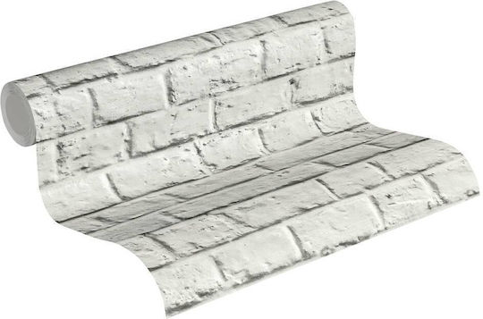 White Grey Brick Wall Wallpaper 369122 53cm X 10m