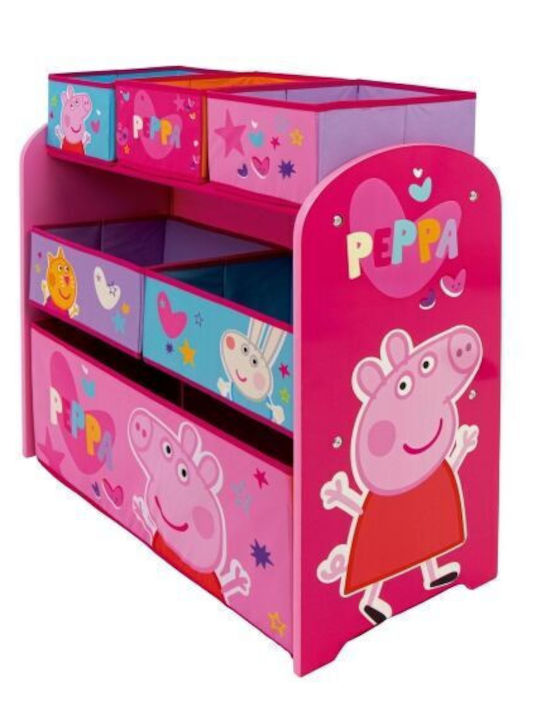 Toy Storage System made of Wood Peppa Pig Pink 66.5x30x67cm 7pcs