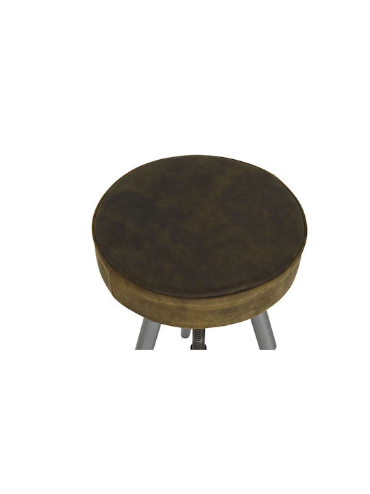 Stool Bar Metallic Brown Silver 57x39x39cm