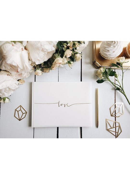 PartyDeco Wedding Wish Book Gold