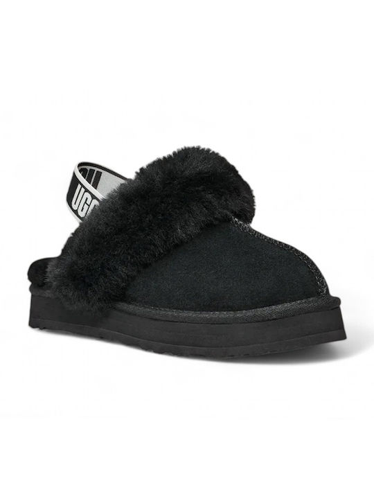 Ugg Australia W 1113474 Funkette Winter Damen Hausschuhe in Schwarz Farbe