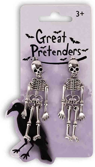 87522 Great Pretenders Set of 2 Clip-On Earrings Halloween Skeleton