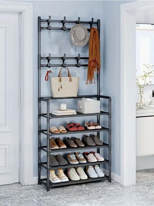 Uncle George Floor Garment Rack made of Metal Black 65x26x168cm