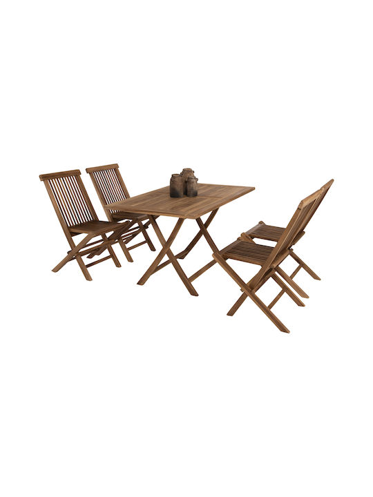 Garten- und Outdoor-Möbelsets Kendall 5Stücke Natur Herstellerfarbe